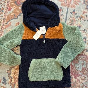 Fat face Kids' Sherpa Hoodie - Navy, Green, Orange NWT